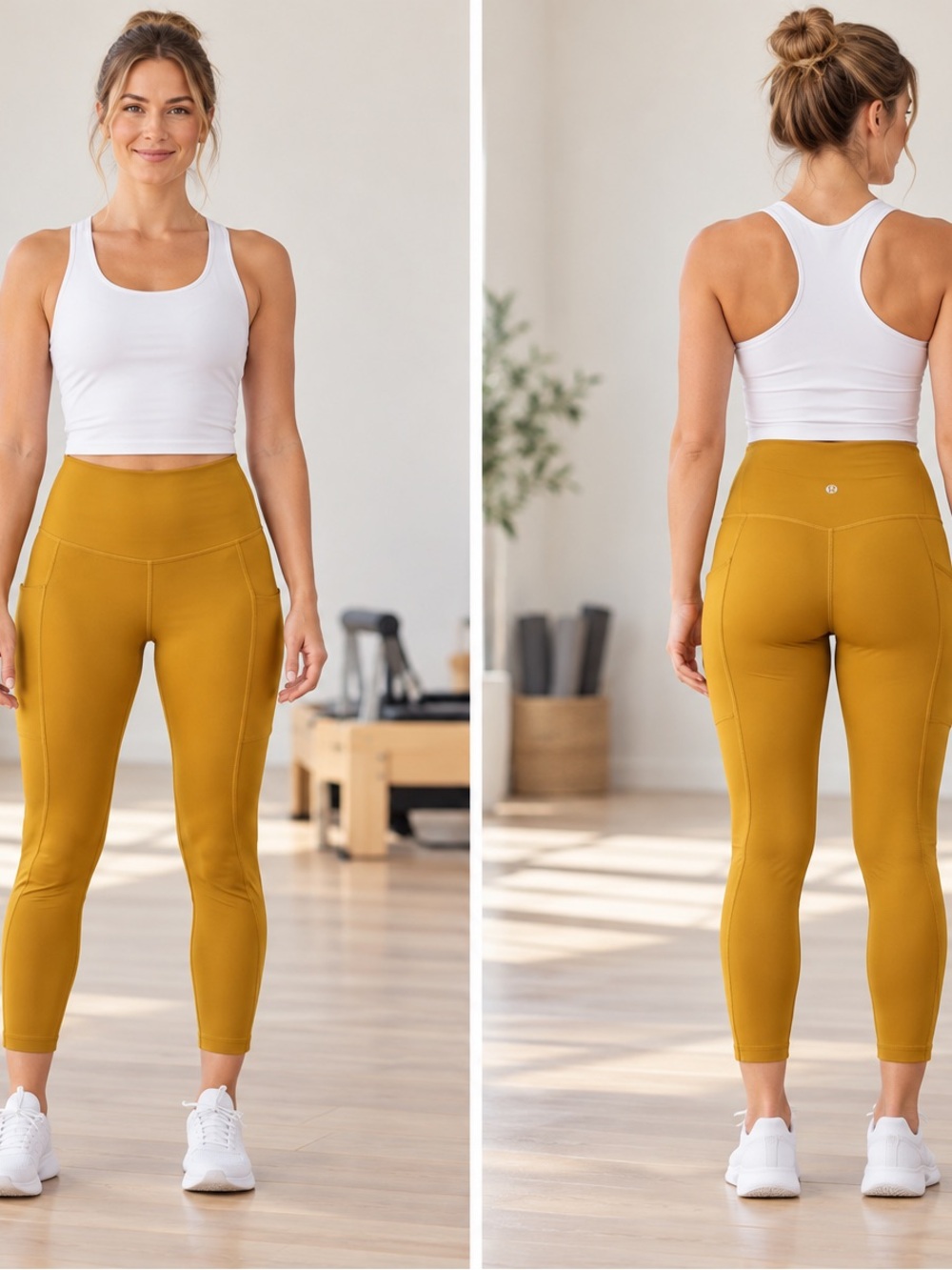 Lululemon Mustard Yellow High-Rise Pocket Leggings – Size 10